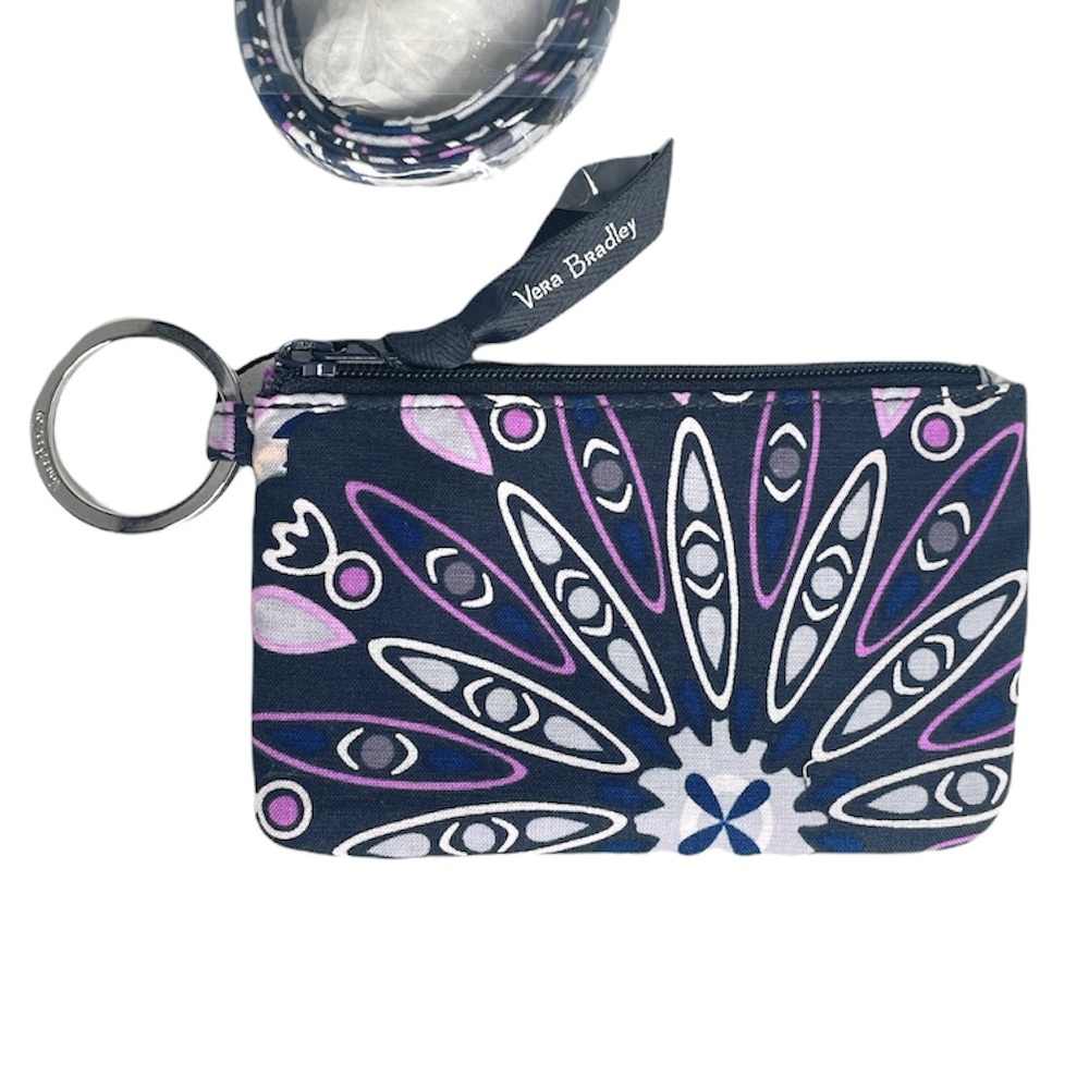 Vera Bradley Zip ID Case Lanyard Mimosa Medallion - Picture 3 of 7